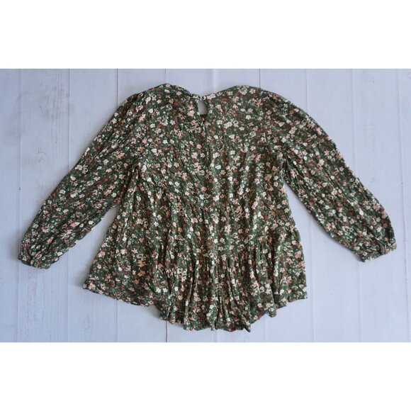 Time And Tru Women Green Floral Blouse – Size S - Picture 3 of 7